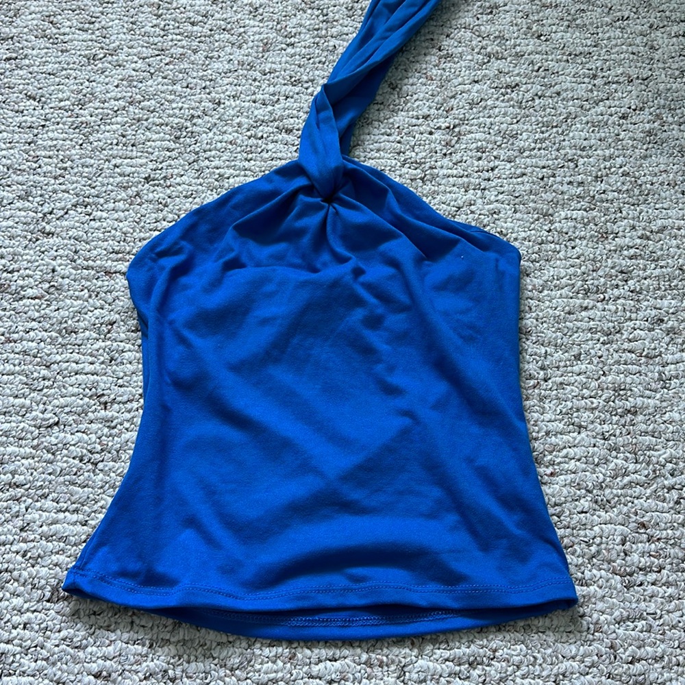 Blue halter top